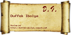 Duffek Ibolya névjegykártya