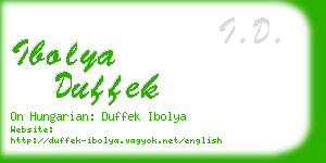 ibolya duffek business card